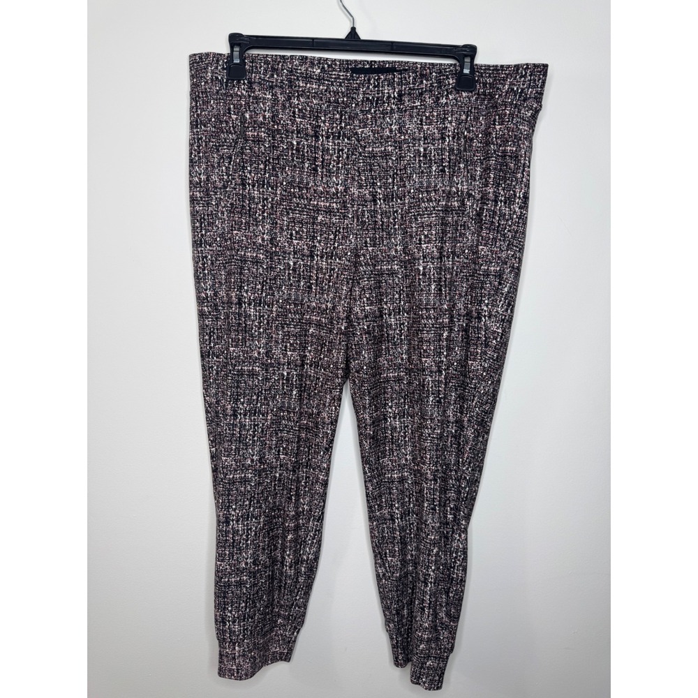 Torrid Black Pink Textured Relaxed Fit Ponte Jogger Pants 2 2X 18-20